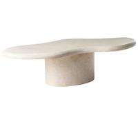 Beliani Table Basse d'Appoint en Mgo Forme Irrégulière 120 x 57 cm Résistant au Vent Beige Conza