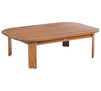 Beliani Table Basse de Jardin Marron Acacia Rectangulaire Jjardin | Bois, Méditerranéen, Huilé, Pieds à monter, Charge Max 80 kg, Pour Extérieur, 80 x 120 x 36 cm