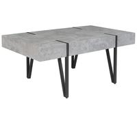 Beliani Table Basse Rectangulaire avec Plateau Effet Béton et Pieds Noirs pour Salon au Style Moderne et Industriel