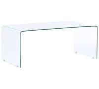 Beliani Table Basse Rectangulaire 100 x 50 cm Complètement en Verre Transparent de Style Minimaliste pour Salon Contemporain ou Moderne