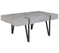 Beliani Table Basse Rectangulaire avec Plateau Effet Béton et Pieds Noirs pour Salon au Style Moderne et Industriel