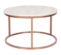 Table basse effet marbre beige et pieds rose doré CORAL
