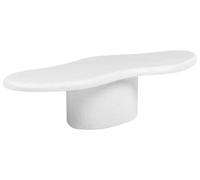 Beliani Table Basse Terrazzo Blanc Oxyde de Magnésium Difforme d'Appoint | Céramique, Minimaliste, Peint, Assemblage partiel requis, Charge Max 150 kg, Pour Extérieur, 120 x 57 x 34 cm