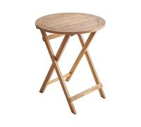 Beliani Table Bistrot Marron Acacia Rond Jardin Pliable en d'Acacia Ronde