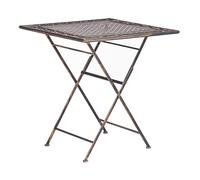 Beliani Table Bistrot Noir Métal pour 2 Personnes Pliable Jardin Extérieur