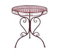 Beliani Table Bistrot Rouge Bordeaux Métal pour 2 Personnes d'Extérieur | Rond, Revêtu de poudre, À assembler entièrement, Charge Max 120 kg, Pour Extérieur, 70 x 70 x 74 cm
