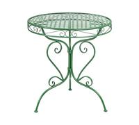 Beliani Table Bistrot Vert Métal pour 2 Personnes d'Extérieur Terrasse | Rond, Revêtu de poudre, À assembler entièrement, Charge Max 120 kg, Pour Extérieur, 70 x 70 x 74 cm