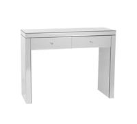 Beliani Table Coiffeuse Argentée Effet Miroir en Verre et MDF Console avec 2 Tiroirs au Design Moderne pour Intérieur Glamour