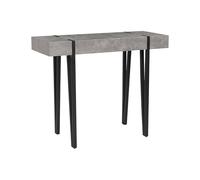 Beliani Table Console avec Plateau Effet Béton et Pieds Noirs en Métal de Style Industriel pour Hall d'Entrée et Couloir Minimaliste ou Moderne
