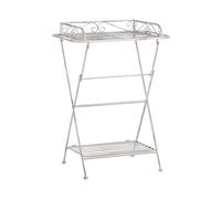 Beliani - Table d'Appoint - Ancud - 35 x 40 cm - en Acier - Blanc Effet Vie