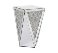 Beliani Table d'Appoint Argentée en Verre et MDF 51 x 30 x 30 cm Finition Miroir Luxey