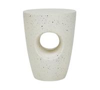 Beliani Table d'Appoint Blanc Cassé Effet Terrazzo 47 cm Trouée Minimaliste Résistant Edolo