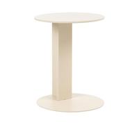 Beliani Table d'Appoint de Jardin Moderne en Acier Thermolaqué Résistante aux Intempéries Ronde 40 cm Mobilier d'Extérieur Beige Vanzago