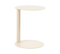 Beliani Table d'Appoint de Jardin Moderne en Acier Thermolaqué Résistante aux Intempéries Ronde 40 cm Mobilier d'Extérieur Beige Venturina
