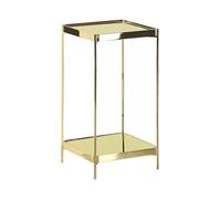 Beliani Table d'Appoint Doré Verre de Sécurité Carré Bout Canapé | Métal, Glamour, Brillant, Avec Rangement, À assembler entièrement, Charge Max 20 kg, 29 x 29 x 60 cm
