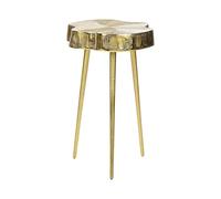 Beliani Table d'Appoint Dorée en Métal Finition Brillante Trépied Plateau Irrégulier Taupo