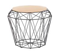 Beliani - Table d'Appoint - Elida - Ronde, 43 cm, en Bois et Métal, Bois Na