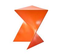 Beliani Table d'Appoint en Plastique Triangulaire Forme Géométrique Orange Pecos