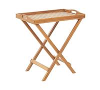 Beliani Table d'Appoint Jardin Marron Acacia Rectangulaire Pliante | Bois, Méditerranéen, Huilé, Assemblage partiel requis, Charge Max 10 kg, Pour Extérieur, 68 x 45 x 73 cm