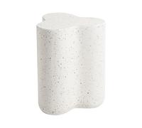 Beliani Table d'Appoint Moderne en Fibre de Verre Oxyde de Magnésium Forme Irrégulière Intérieur Extérieur Résistante aux UV Effet Terrazo Blanche Tellaro