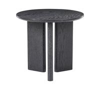 Beliani Table d'Appoint Moderne en MDF avec Placage Papier Ronde avec Trois Pieds en Panneaux Salon Noir Cowal
