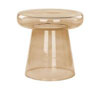 Beliani Table d'Appoint Ronde en Verre Teinté Brun Doré 39 cm Diamètre Moderne Caldera