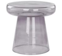 Beliani Table d'Appoint Ronde en Verre Teinté Gris 39 cm de Diamètre Style Moderne Caldera