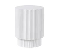 Beliani Table d'Appoint Striée Moderne MgO Ronde Résistante aux UV et aux Taches Blanche Biccari
