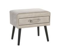 Beliani - Table de chevet - Eurostar - Bois de Pin Capitonné en Cuir PU Beige