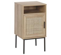Beliani - Table de Chevet - Pasco - en Panneau de Particules et Rotin, Bois Clai