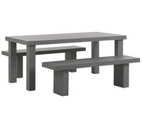 Beliani - Table de Jadrin et 2 Bancs - en Fibre-ciment, Gris