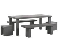 Beliani - Table de Jardin 2 Tabourets et 2 Bancs - Taranto - en Fibre-ciment, Gr
