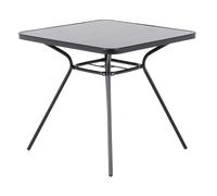 Beliani - Table de Jardin 80 cm x 80 cm - Livo - Acier et Textile, noir