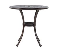 Beliani Table de Repas de Jardin Ronde 65 cm en Aluminium Effet Vieilli Marron Foncé Très Décorative pour Jardin ou Terrasse Classique et Vintage