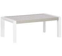 Beliani Table de Salle à Manger de Jardin Taupe Aluminium pour 4 Personnes | Métal, Beige, Rectangulaire, Revêtu de poudre, Assemblage partiel requis, Charge Max 80 kg, Pour Extérieur, 70 x 120 x 45 cm