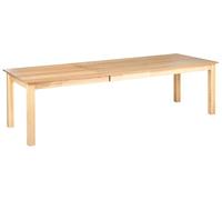 Beliani Table de Salle à Manger Extensible Placage en Frêne Rectangulaire 180/280 x 100 cm Pieds en Bois Massif Finition Naturelle Marron Clair Madura