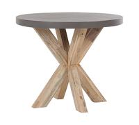 Beliani - Table Ronde de Jardin - Olbia - ø 90 cm, en Fibre-ciment et Bois d