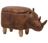 Beliani - Tabouret pour Enfant - Rhino - avec Rangement, en Cuir PU Marron