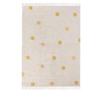 Beliani Tapis Chambre Enfant Espace de Jeu 140 x 200 cm Motif à Pois en Coton Beige et Jaune Dardere