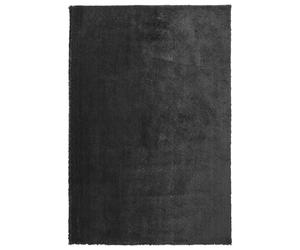 Beliani Tapis Épais 140 x 200 cm en Tissu Coton Noir Doux au Toucher pour Chambre et Salon Moderne