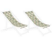 Beliani Toiles de Rechange Modernes Design Tendance Motif Feuilles et Fleurs Lot de 2 Anzio/Avellino