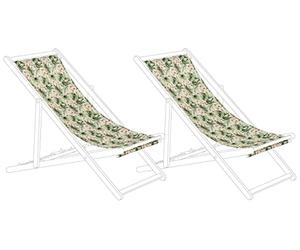 Beliani Toiles de Rechange Modernes Design Tendance Motif Feuilles et Fleurs Lot de 2 Anzio/Avellino