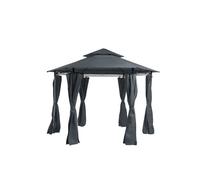 Beliani - Tonnelle de jardin hexagonale gris graphite ⌀ 350 cm PORTEL