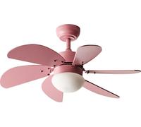 BELIANI Ventilateur de plafond avec lumière rose en matière synthétique et ventilateur en contreplaqué télécommande moderne salon scandinave