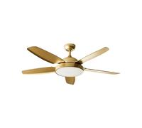 Beliani Ventilateur de Plafond Rustique avec Télécommande 5 Vitesses Laiton Goshaaba