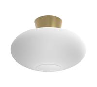 Belid Plafonnier XL Bullo verre opale Ø38 cm Laiton