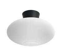 Belid Plafonnier XL Bullo verre opale Ø38 cm Noir mat