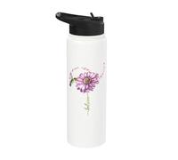 Believe Hummingbirds and Flowers Bird Lovers Gift Stainless Steel Insulated Water Bottle