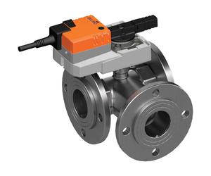 Belimo Vanne À Bille 3 Voies DN50 Bride Kvs49 100-240VAC 90s 2/3-Point 20Nm IP54 SPDT R7050R-B3/SR230A-S