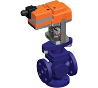 Belimo Vanne à Globe 3 Voies DN25 Bride Course de 20mm Kvs10 24VAC/DC 35s MP-Bus 0-10/2-10V 1500N IP54 H725S/SVC24A-MP-TPC